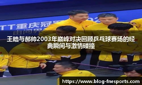 王皓与郝帅2003年巅峰对决回顾乒乓球赛场的经典瞬间与激情碰撞